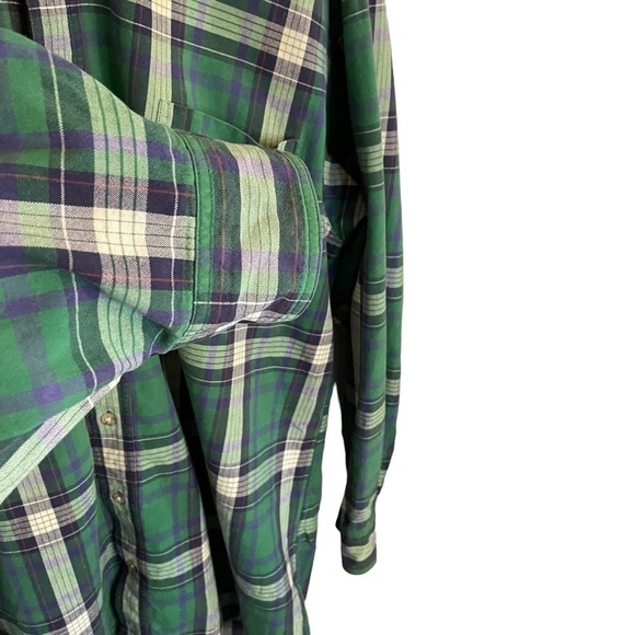 ROPER Men’s Green Plaid 100% Cotton Button Down - Size 2XLT Button down collar - Picture 5 of 11
